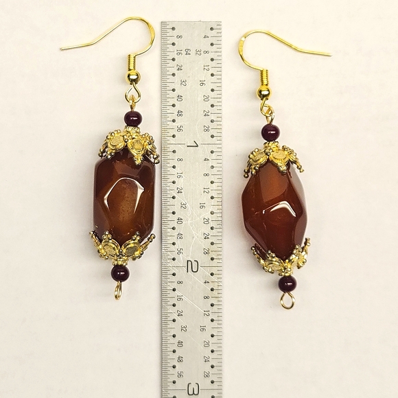 Red Agate Beaded Earrings - Picture 7 of 7